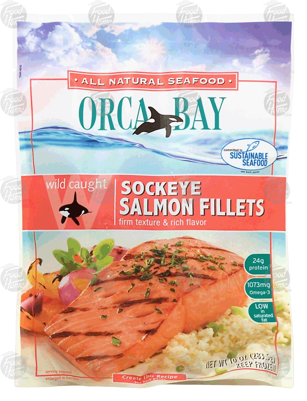 Orca Bay  wild caught sockeye salmon fillets, firm texture & rich flavor Full-Size Picture